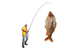 © Ljupco Smokovski - Fisherman in a yellow raincoat catching a big fish