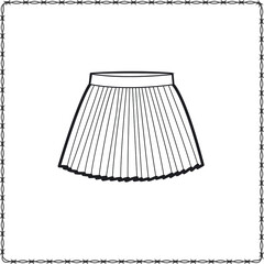 skirts dress editable fashion flat sketch for creating new designs mockup