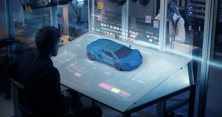 professional engineer developing modern car design