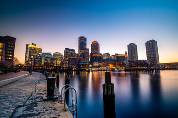 Wall Mural - Beautiful Boston skyline during sunrise