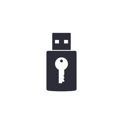 Sticker - usb stick security key vector icon on white