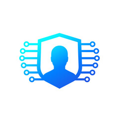 Poster - user privacy and protection icon on white