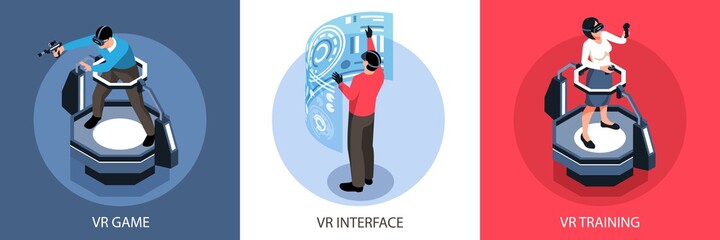 Wall Mural - Virtual Reality Isometric Design Concept