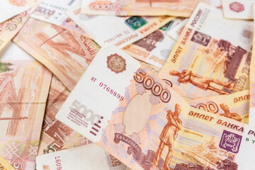 Wall Mural - background of banknotes, Russian rubles