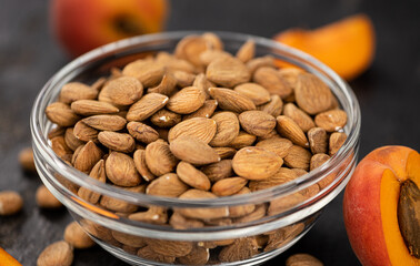 Wall Mural - Portion of Apricot Kernels (close up shot)