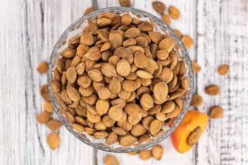 Wall Mural - Portion of Apricot Kernels (close up shot)