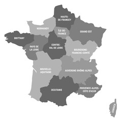 Naklejka na meble France - map of metropolitan regions