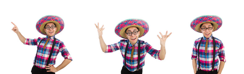 Wall Mural - Funny mexican with sombrero in concept