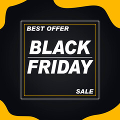 Poster - Black Friday banner. Square banner and inscription in  window 