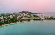 Aerial View Of The Noumea, NEW CALEDONIA From The Sea / Nouméa, Nouvelle Calédonie