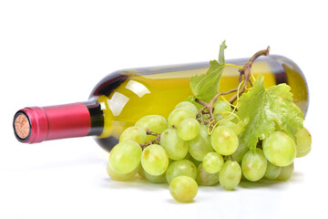 Wine bottle on white background