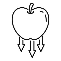 Poster - apple gravity icon. outline apple gravity vector icon for web design isolated on white background
