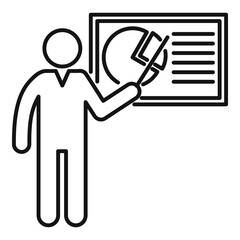 Poster - Business training lesson icon. Outline business training lesson vector icon for web design isolated on white background