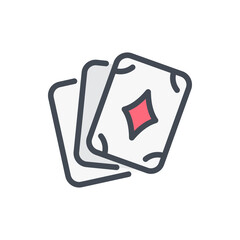 Poster - Playing cards color line icon. Card game vector outline colorful sign.