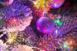 Fototapeta Lawenda - Christmas tree decoration close up