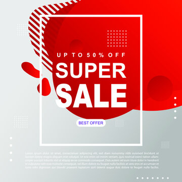 Mega Sale Promotion Banner template Design Super sale special offer promotion discount banner, fluid, liquid gradient vector