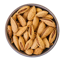 Wall Mural - almonds shell in bowl with clipping path