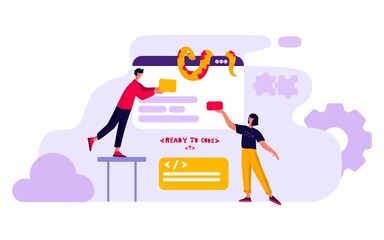 python code language sign. programming coding and developing concept.
