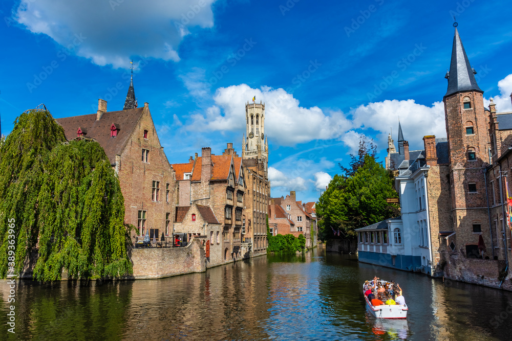 The city of Bruges in Belgium - obrazy, fototapety, plakaty 