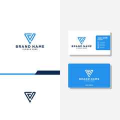 Wall Mural - Letter Vs geometric concept logo designs business card