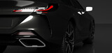 Rear detail shot of modern black premium car