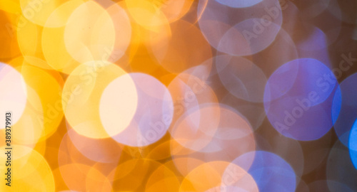 Fotografía Bokeh Hintergrund in den Farben Gelb und Blau