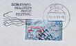 Briefmarke stamp gestempelt used frankiert cancel gebraucht vintage retro alt old schleswig holstein musik festival slogan werbung kiel internationale funkausstellung setellit satelite