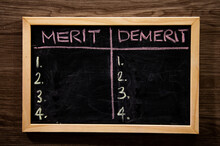 Blackboard With Merit And Demerit Words