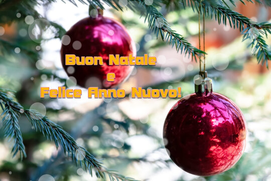 Christmas greetings in Italian. Buon Natale e felice anno nuovo which means Merry Christmas and Happy New Year