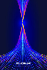 Poster - The luminous line that radiates upward, Internet science and technology big data background