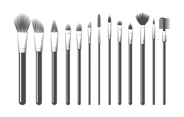 Wall Mural - Makeup brushes kit sketch