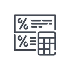 Poster - Loan calculator line icon. Accounting and Financial calculation vector outline sign.