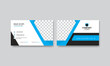Corporate blue business card design template, modern visiting card design 