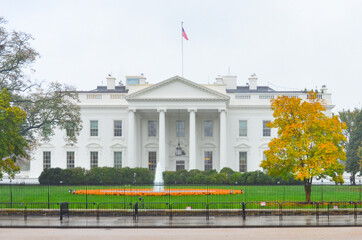 White House on a misty autumn day - Washington DC, USA