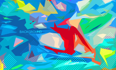 Aufkleber - Colorful abstract background with geometric pattern. For use in all types of design work. Vector illustration.