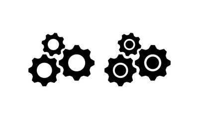 Poster - Gear icon in black. Setting sign. Vector on isolated white background. EPS 10