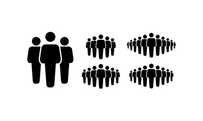Poster - Group of people icon in black. Team sign. Teamwork. Leadership. Community. Vector on isolated white background. EPS 10
