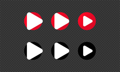 Poster - Set of play buttons. For video, music or film. Vector on isolated background. EPS 10