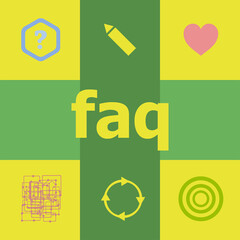 Poster - Text Faq. Education concept. frequently asked questions . Can be used for workflow layout, diagram, business step options, banner