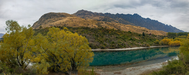 Wall Mural - View along the Twin Rivers Trail of the Shotover River, Queenstown Area, South Island, New Zealand