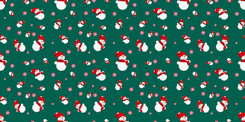 Snowman Toy Christmas Seamless Background