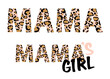 Leopard mama girl print vector illustration for chirt decor