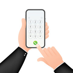 Poster - keypad for on smartphone screen. application interface on mobile phone. vector stock illustration.