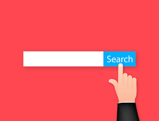 Poster - Set Search bar vector element design, set of search boxes ui template isolated on blue background. Vector illustration.