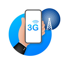 Poster - 3G network wireless systems and internet. Communication network. Vector illustration.