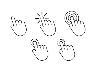 Aufkleber - Finger click icon vector. Hand click icon. Push touch screen. Vector stock illustration.