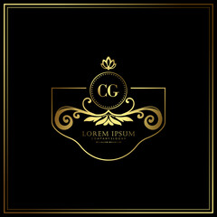 Canvas Print - CG Initial Letter Luxury Logo template in vector art for Restaurant, Royalty, Boutique, Cafe, Hotel, Heraldic, Jewelry, Fashion and other vector illustration