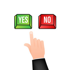 Poster - Yes and No button. Feedback concept. Positive feedback concept. Choice button icon. Vector stock illustration.