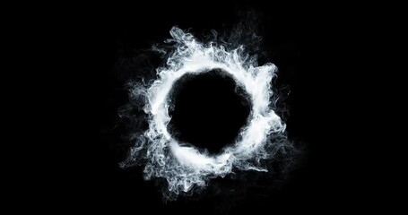 Poster - abstract particle swirling around a circle for logo reveal. vortex motion graphic for easy overlay. 