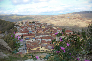 Aerial view of Brindisi Montagna, Italy